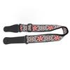 Guitar Strap Leather Embroidered Thickened Wear Resistant Adjustable Length Belt Red
