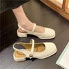 2024 Summer Elegant Ladies Sandals Fashion Hollow Medium Heels Women Shallow Party Shoes Square Toe Casual Shoes Slim Design New