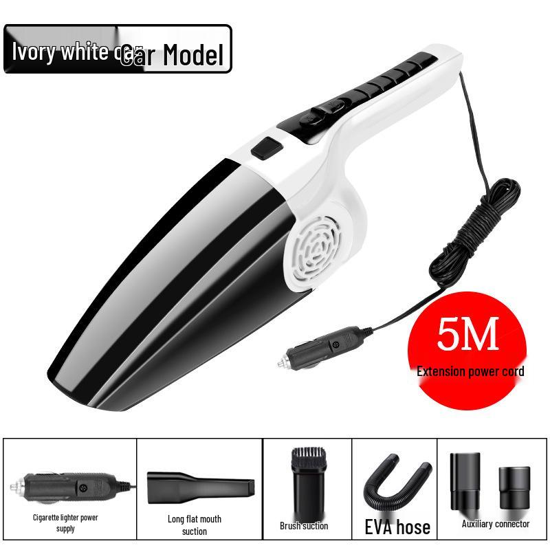 120W High Power Car Vacuum Cleaner, Wet & Dry, Strong Suction, HEPA Filter