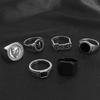 6Pcs Punk Silver Gold Color Chain Rings for Men Hip Hop Vintage Geometric Set Unisex Couple Emo Trend Jewelry Ring