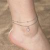 Stainless Steel Anklets for Women Sun Flower Leaves Moon Star Foot Bracelet Jewelry Summer Beach Accessories