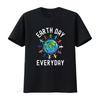Womens Earth Day Everyday T Shirt Black 2XL Vintage Washed Homme Casual Comfortable Soft Streetwear Unisex Designer Clothes