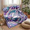 Fairy Pegasus with Rainbow Theme Blanket Lightweight Warm Flannel Blanket Decorative Throw Blanket for Home Decoration