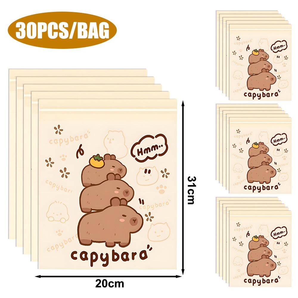 30Pcs New Capybara Disposable Garbage Bags Self Adhesive Thickened Desktop Trash Can Cartoon Leak-proof Car Garbage Bags