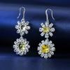 Gica Gema Orecchini in Diamante ad Alto Tenore di Carbonio Argento Sterling 925 Design Unico Orecchini Pendenti a Fiore Gioielli Raffinati Romantici Regali per Feste Nuziali Nuova Tendenza