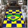 Brazil national football team Printed Flannel Area Rug Non Slip Soft Polyester Floor Carpet Indoor Decor Mat for Bedroom Living Room Sofa