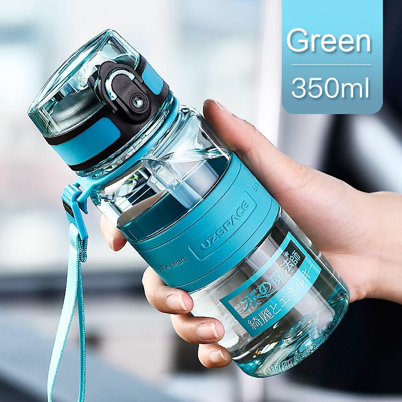 UZSPACE Sport Water Bottles 350ml 500ml Child Couple Outdoor Travel Drinkware Portable Leak-proof Tritan Plastic Bottle BPA