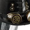 Gothic Metal Gear Hat Costume Accessory With Goggles and Rose Flower Long Veil Magicians Tall Hat for Theme Event