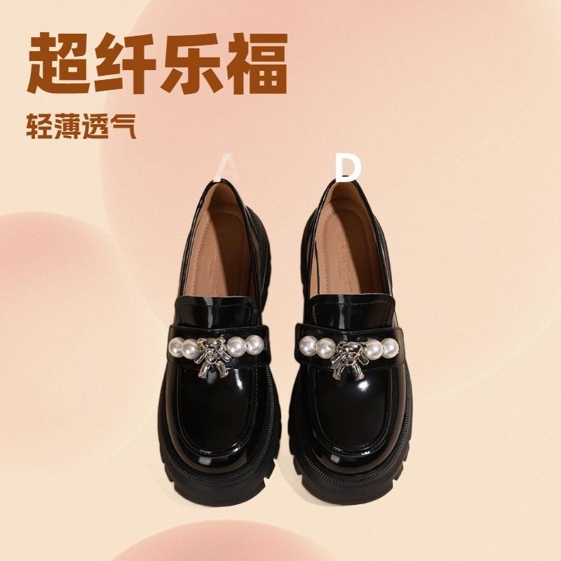 British style platform Oxford shoes fringed pearl new British small leather shoes small heel loafers