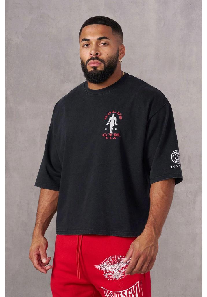 YoungLA x Gold's Herren Übergröße Baumwolle Kurzarm Jogger Fitness T-Shirt