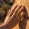Gold Snake & Star Stainless Steel Adjustable Ring Set (9 Pieces)