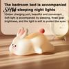 Kid Room Night Light Silicone Big Face Rabbit Tap USB Rechargeable Convenient Charging with Dimmable Timer Soft Eye-Protective LED for Sleeping