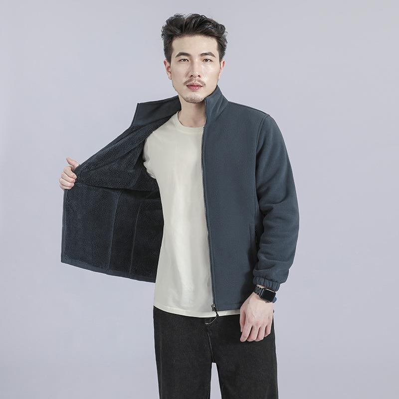 Outdoor Fashion Fleece Clothing Autumn and Winter Warm Top Casual Sweater Fleece Thickened Fleece Jacket Men