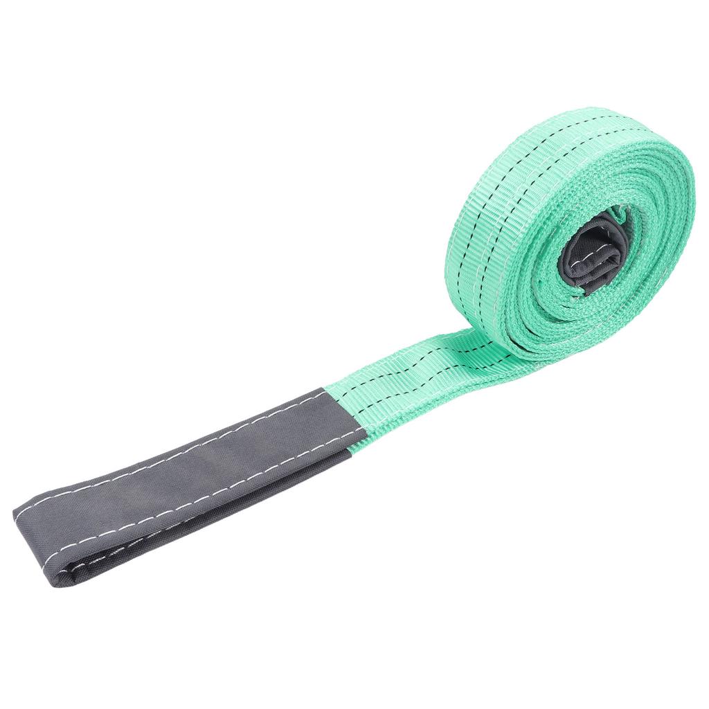 Poliesterowy pas do podnoszenia, pas do zawiesi, przemysłowy, do żurawi, płaski, wytrzymały, udźwig 4409 funtów, 13,12 stopy, 2 pętle, klamra, zielony