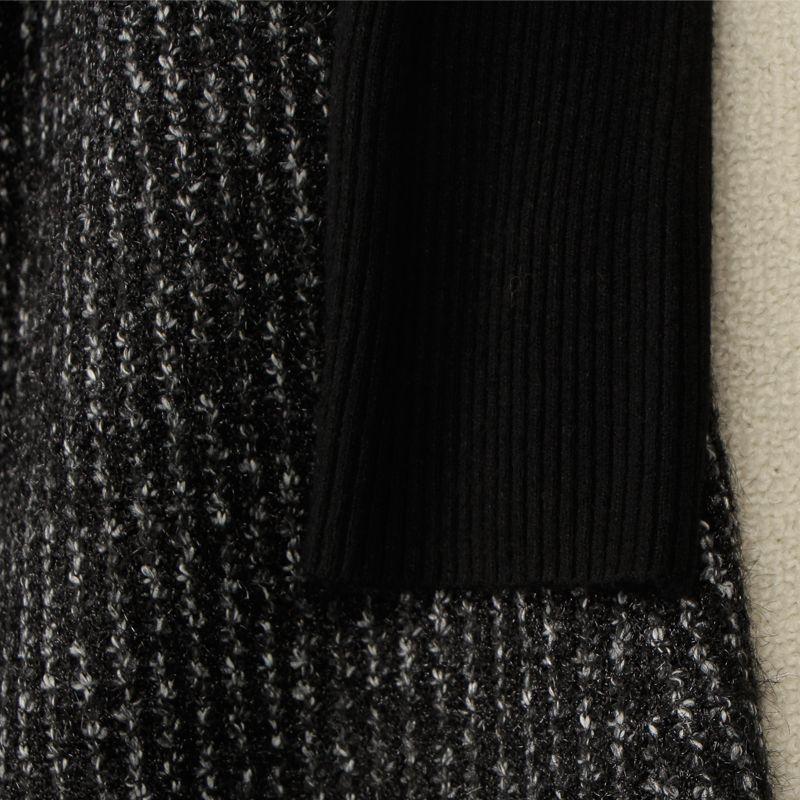 High Content Cashmere Knitting Elegance Female Two-Piece Long Dress Fall and Winter! Elastic Sweater + Woven V-neck Vest Skirt