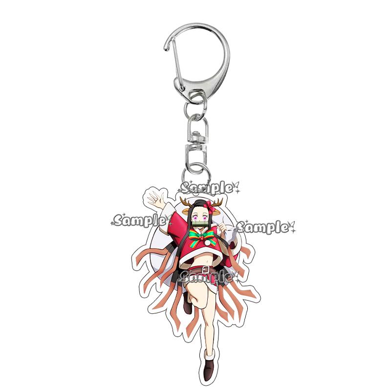 Anime Fashion Kamado Nezuko Cartoon Acrylic Keychain Pendant Charm Bag 5cm Jewelry Accessories Key Ring Gifts Toys for Friends