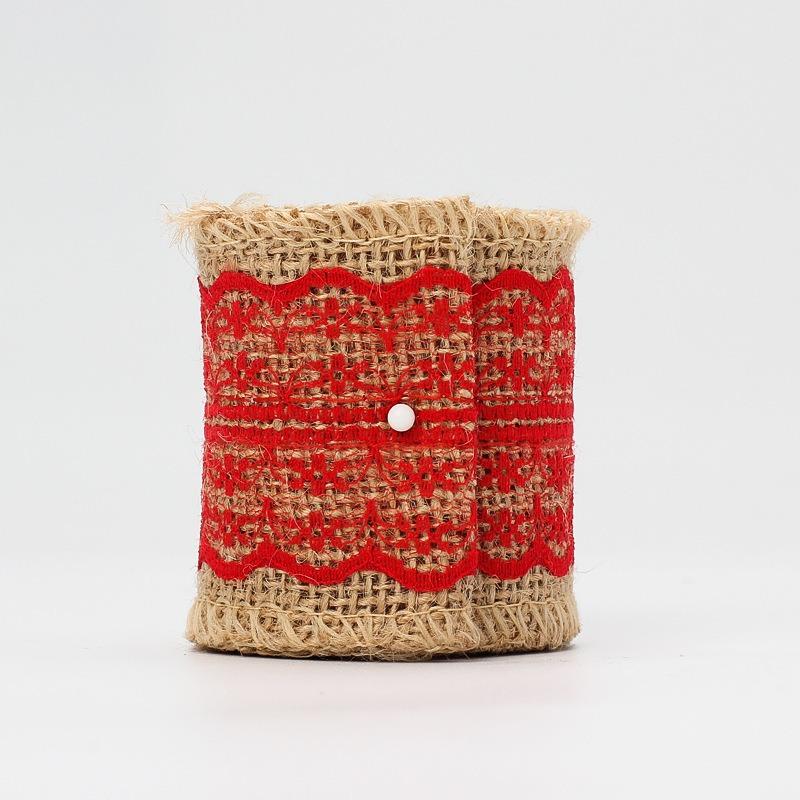 6cm Lace Burlap Roll Strips DIY Flat Hemp Decoration Materials Yellow Burlap Rolls