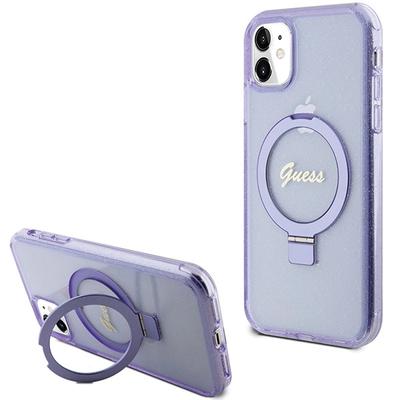 Guess Guhmn61Hrsgsu Iphone 11 / Xr 6.1 Fioletowy/Purple Hardcase Ring Stand Script Glitter Magsafe