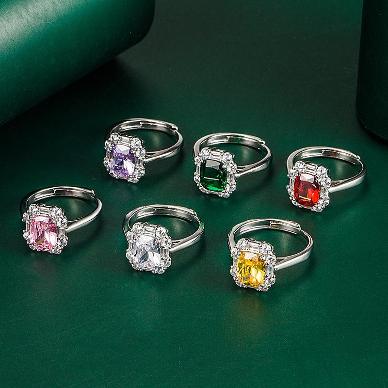 Lindon Classic Copper Alloy Zircon Ring Ladies Jewelry Wedding Promise Party Gift