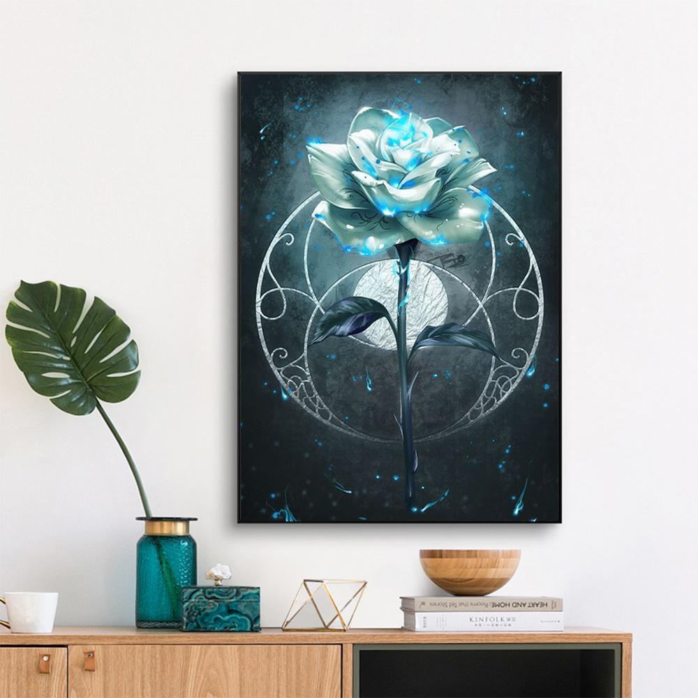 5D Diamond Painting Landscape Diamond Embroidery Full Display Picture Of Rhinestones Luminous rose Home Decor