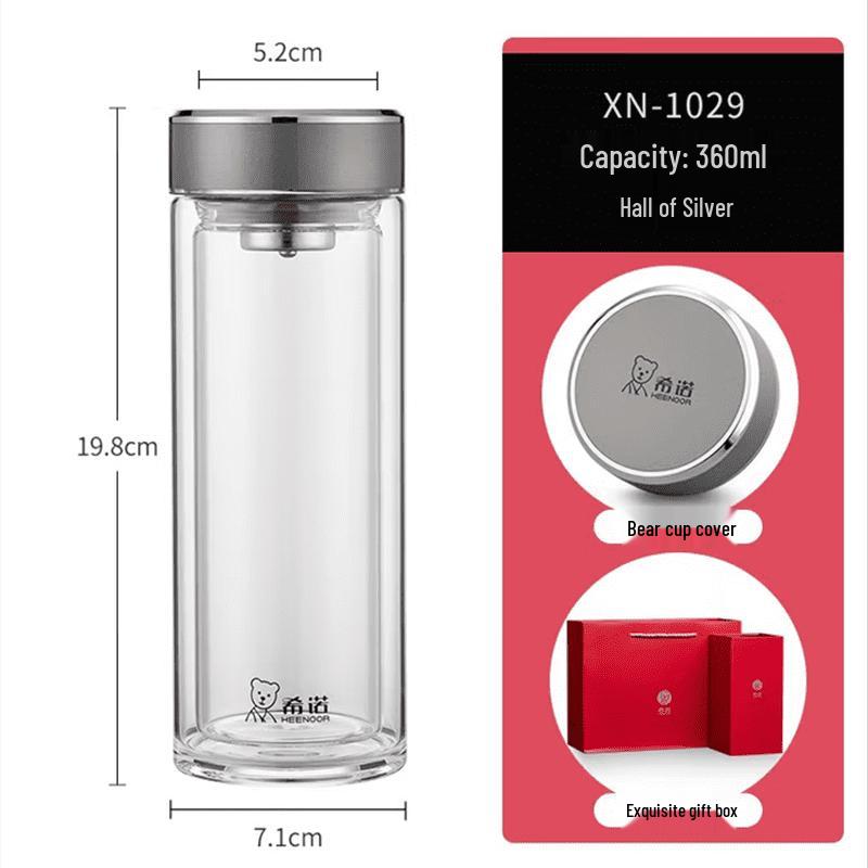 Xinuo Double-Layer Glass Tea Cup