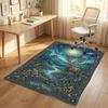 Starry Night Cat Theme Soft Crystal Velvet Rug Custom Name & Text Print Non Slip Floor Rug for Bedroom Living Room