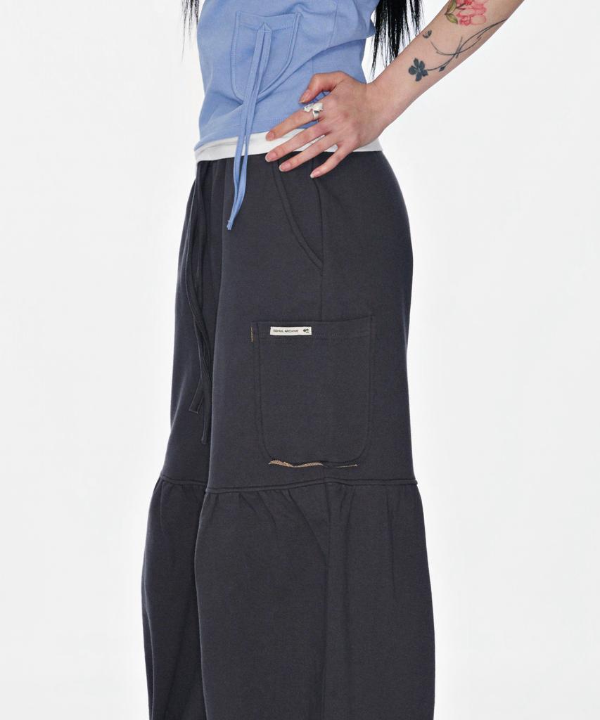 Soheul Leg Tunnel Flare Pants (Charcoal)