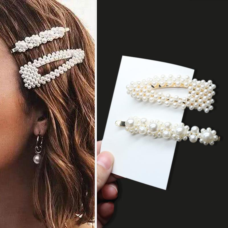 5pcs Sweets Hairpins Pearls Hair Clips for Women Fashion Barrettes Headwear Girls Hair Accessorie Bands