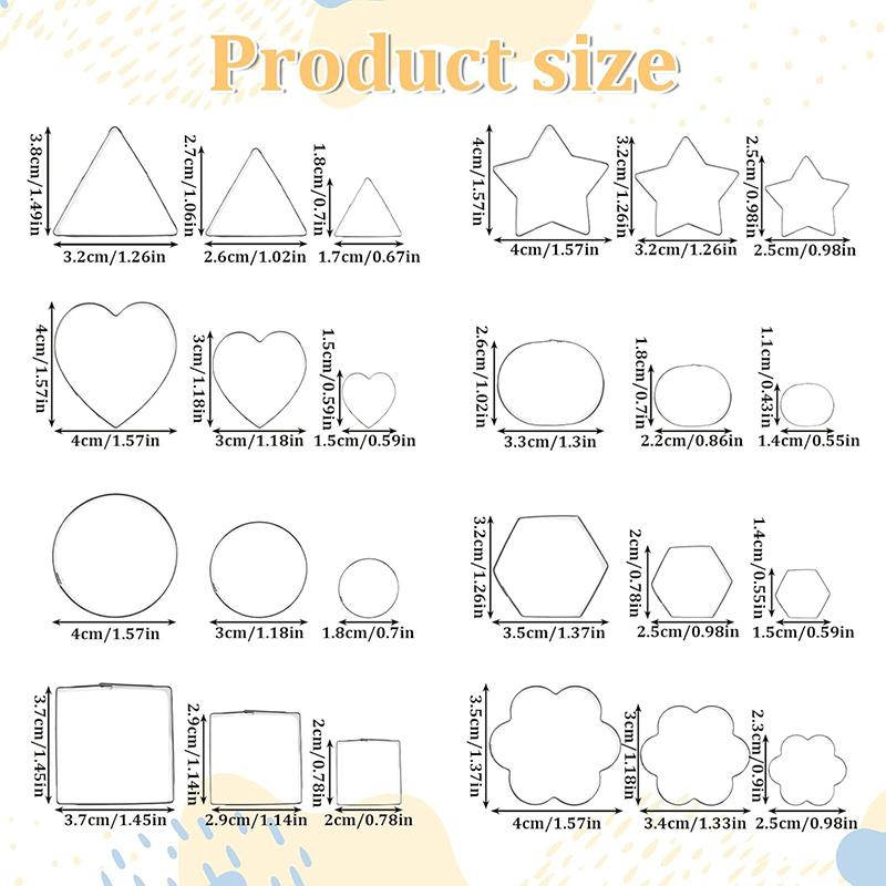 24Pcs Stainless Steel Biscuit Mold Mini Cookie Cutter Set Dough Biscuit Cutter Baking Tool Pie Fondant Cake Cookie Baking Mold