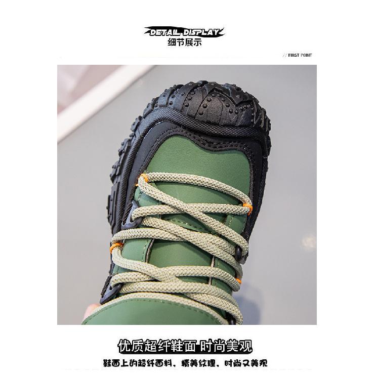 Children's Shoes with Fleece Lining, Mid-Top Sports Shoes, Winter New Style, Girls' Soft Sole, Double Cotton Casual Shoes, Boys' Running Shoes