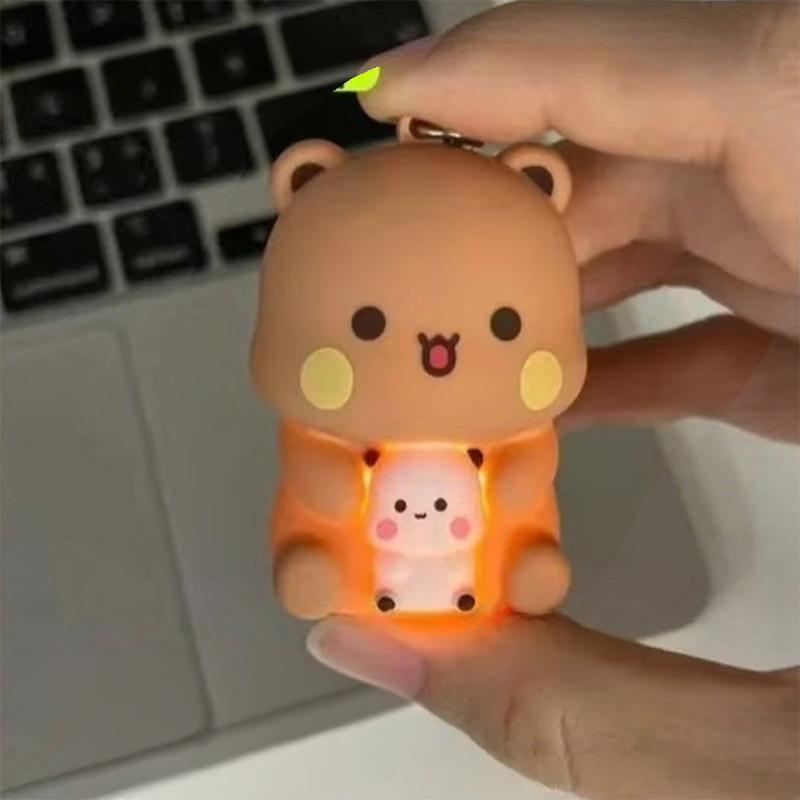 1 Piece Cute Cartoon Panda Bubu And Dudu Key Chain  Can Say I Love You Bubu And Yier Voice Toys Backpack Pendant Couple Gifts
