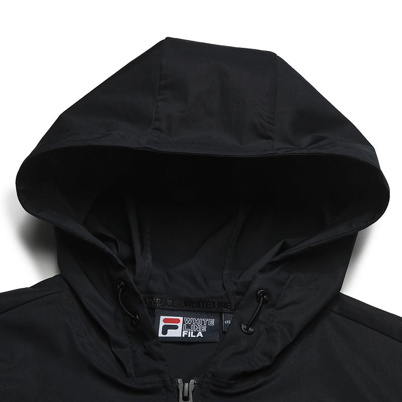 Fila Heritage Fashion Classic Simple Casual Hooded Woven Loose Jacket Men Jackets Deep-Black F61M618701FBK