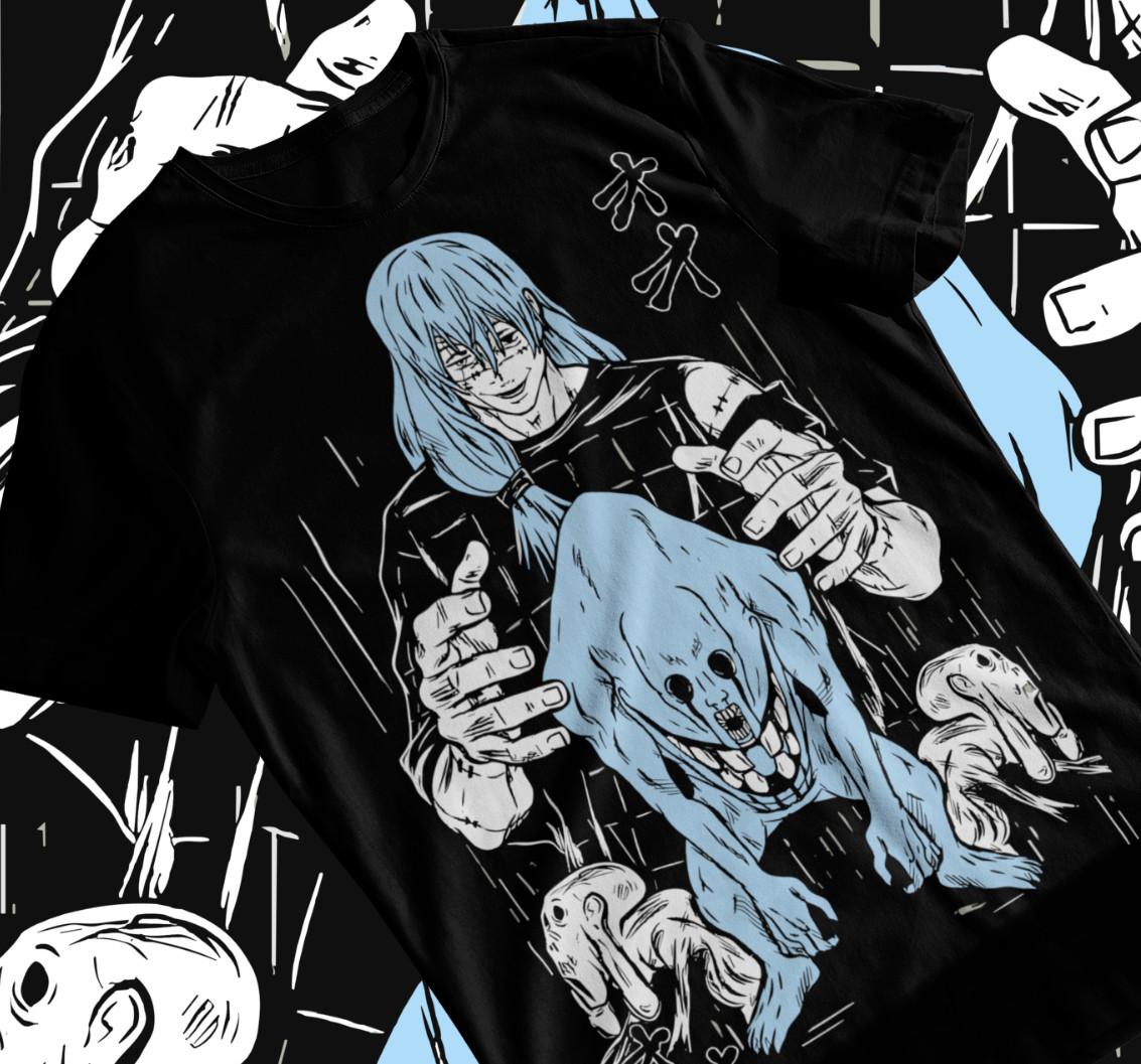 Jujutsu Kaisen Mahito Curse Anime Manga Junpei Black T-shirt Soft Tee XL