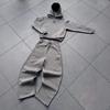 Mertra Hoodie Sweatpants Set 2Pcs Streetwear Loose Fit Casual Outfit Young Adults
