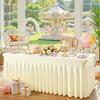 4/5/6/8Ft Spandex Tablecloth,Wrinkle Free Fitted Table Cloth Cover with Skirt for Parties Weddings Birthday Banquet Baby Shower
