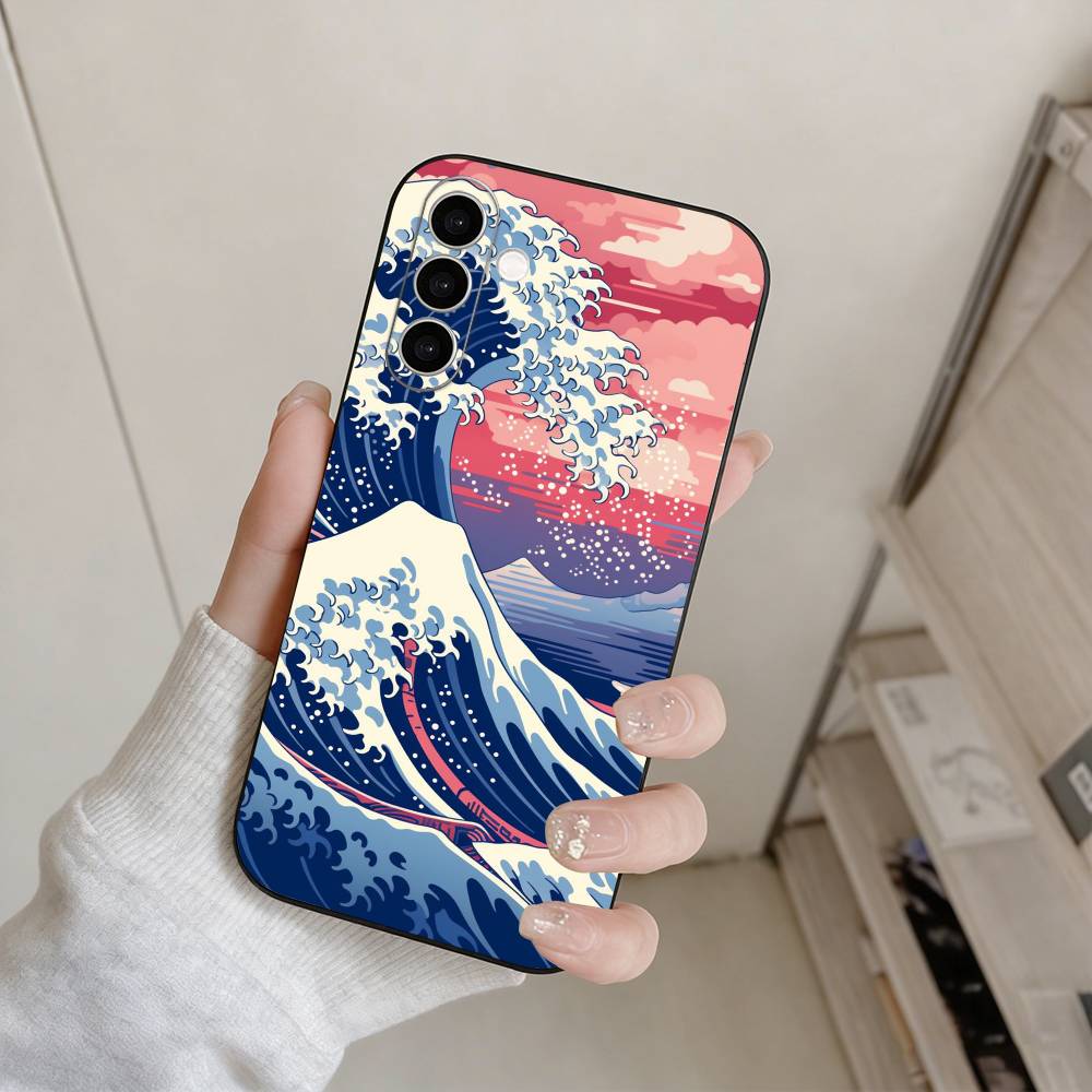 G-Great Wave Off Kanagawa Phone Case For Samsung Galaxy A73,A72,A71,A70,A53,A52,A51,Others Soft Black Cover