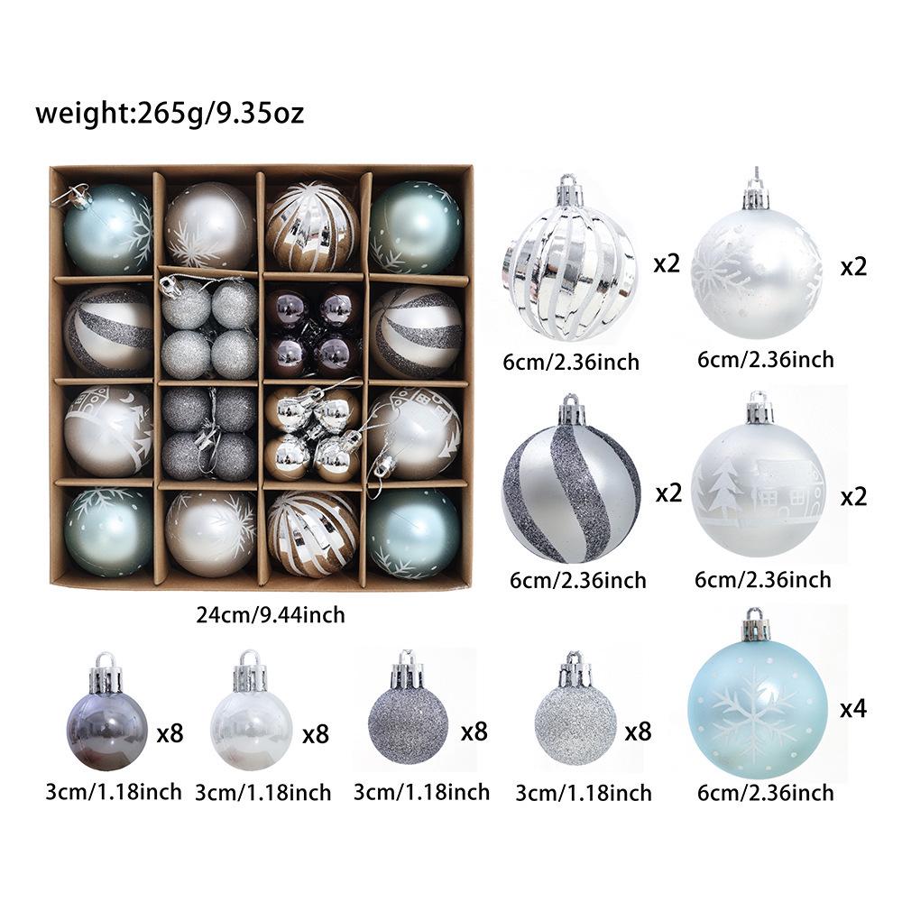 Creative Painted Electroplated Christmas Ball Ornaments with Gift Box