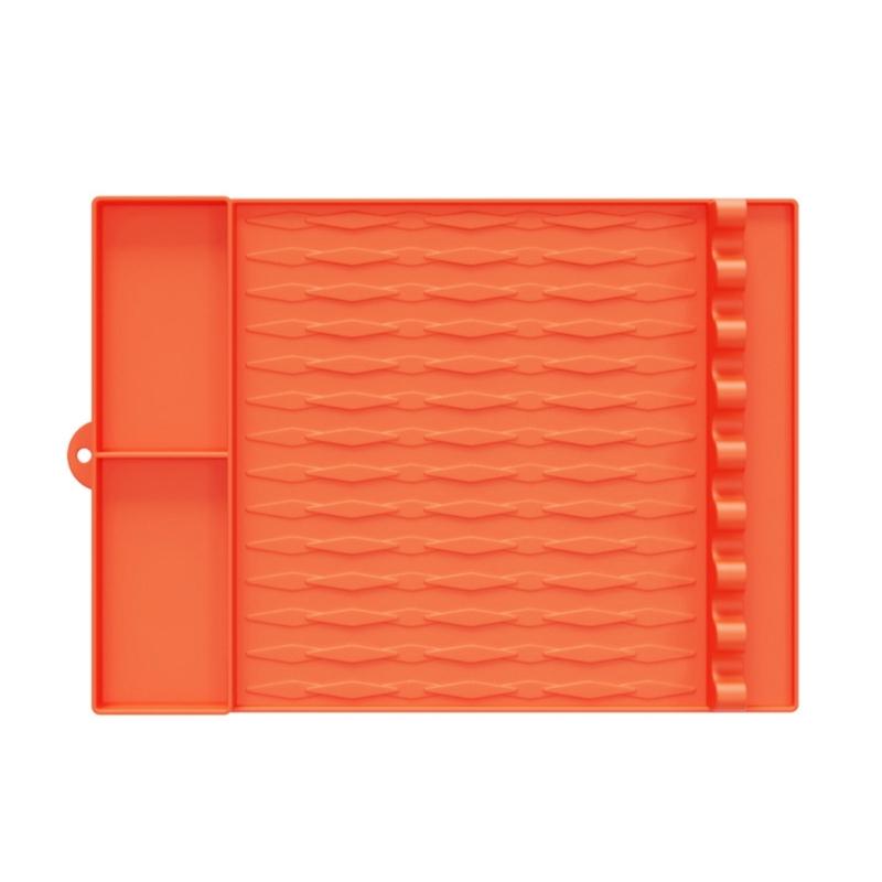 Silicone Griddle Accessories Mat Storage Holder for BBQ Utensils Spatula Pad with Separate Compartments Barbecue Supply
