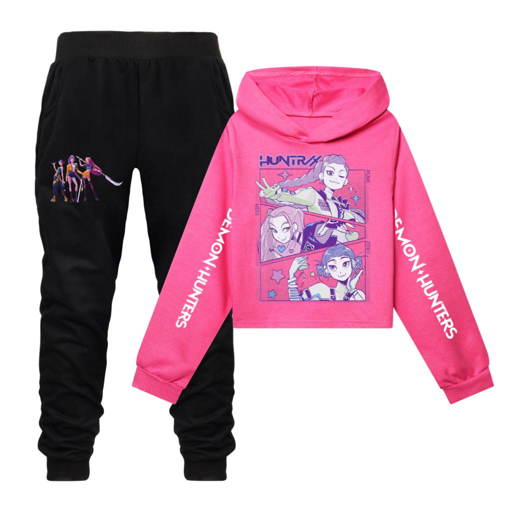 Children's Two-piece Hooded Top And Pants Long-sleeved Printed Sweatshirt Set