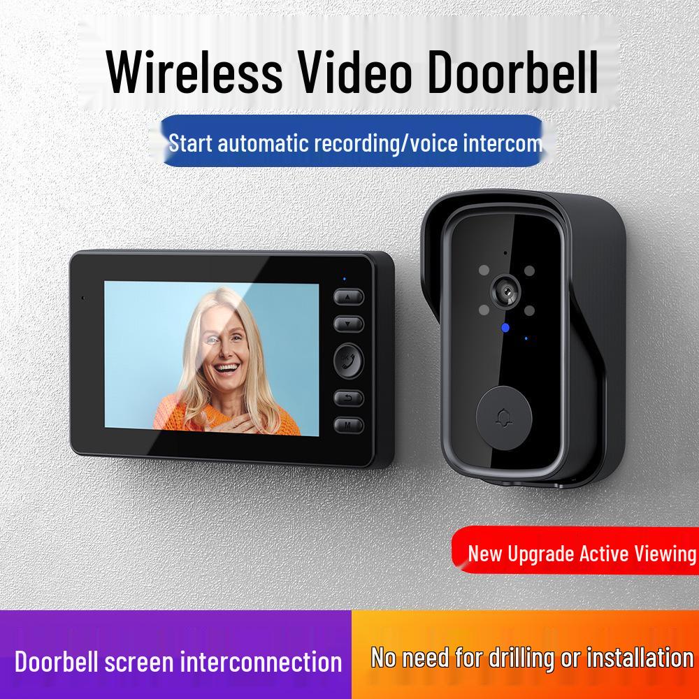 New Wireless Smart Doorbell with Video Intercom, Infrared Night Vision, HD Monitoring, and One-Key Wake-up