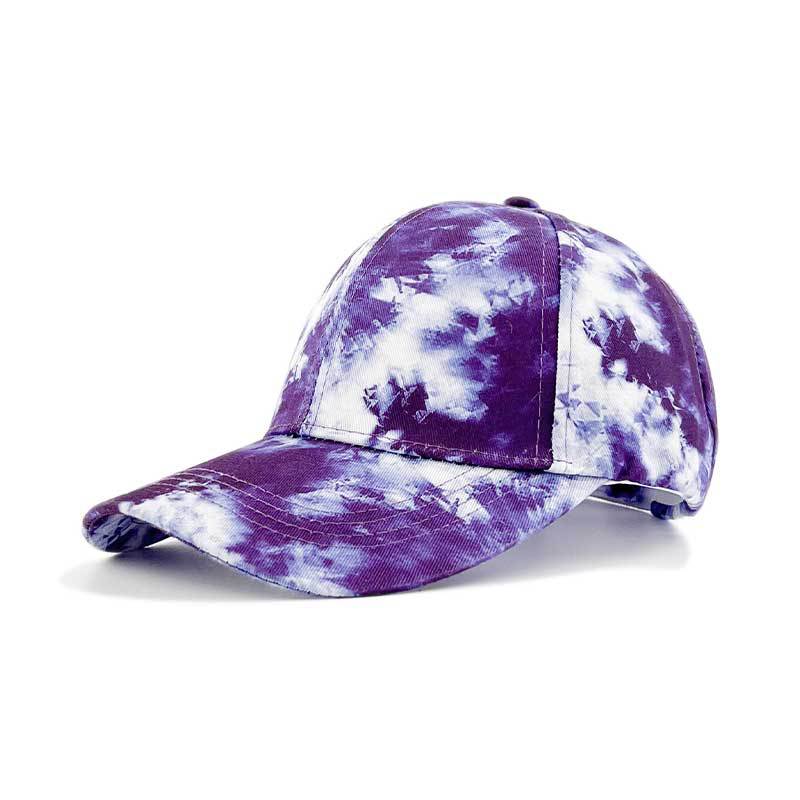 Dye Print Tie Baseball Cap Hip Hop Color Block Graffiti Visor Hat Sun Protection