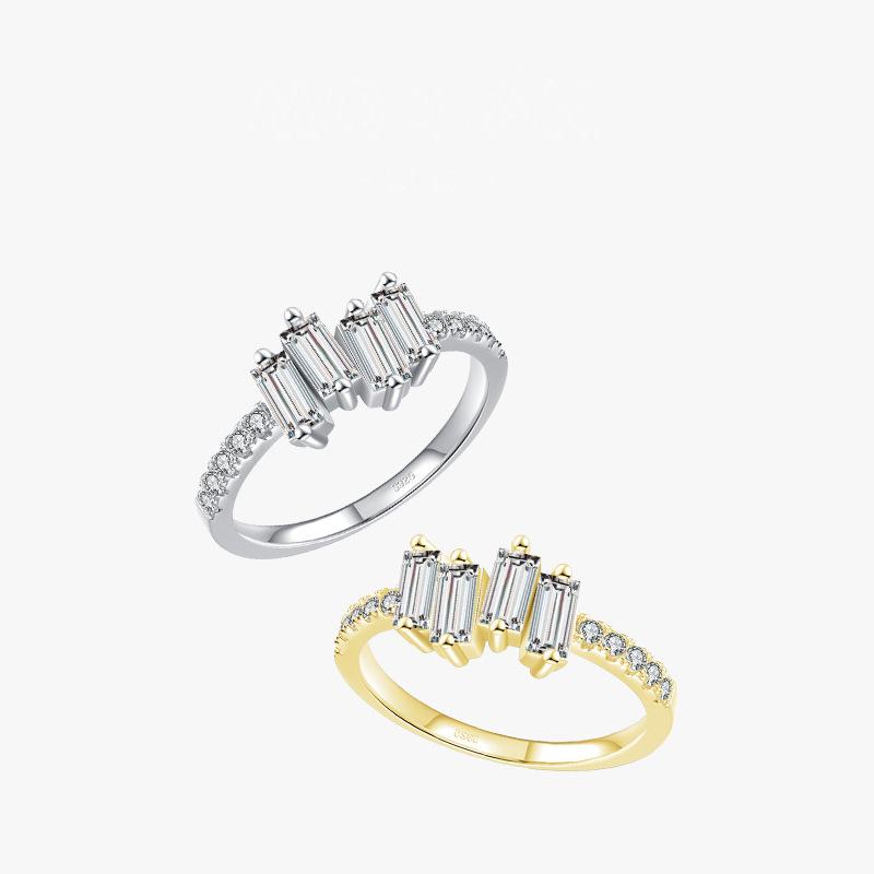 Tancise Classic 925 Sterling Silver  Zircon Ring Ladies Jewelry Wedding Promise Party Gift