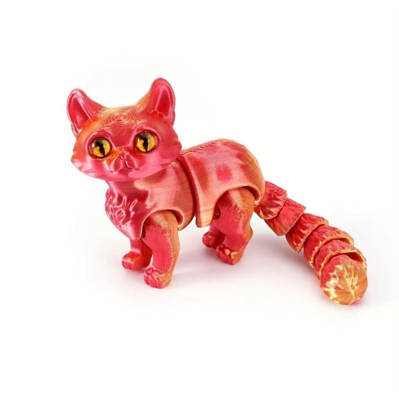 3D Printed cat Toy Articulated Cat with Flexible Joints Stress Relief Desktop Pet Fidget Toy for Play And Display Kids Gift