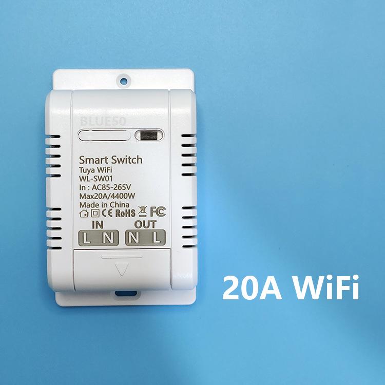 Tuya 30A High-Power WiFi Smart Switch with Remote Control and Voice Activation