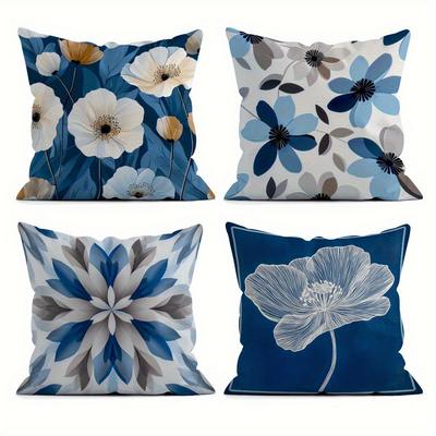 Home Decor Floral Patterned Decorative Cushion Covers Pattern Cushion Cover Suitable for Sofa Bedroom Car Pillow Cover
