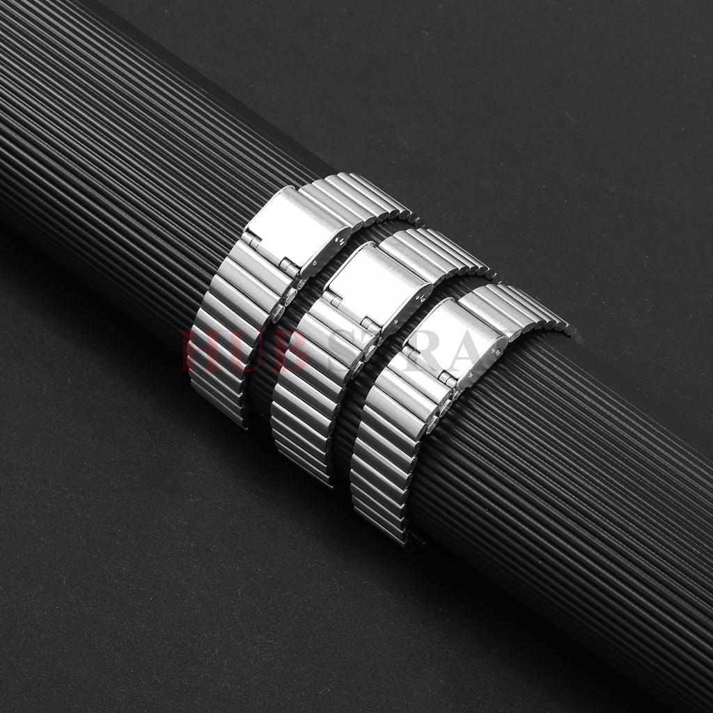 10mm 12mm 14mm 16mm 18mm 20mm Stainless Steel Universal Watch Strap for Casio Ultra-thin Metal Bracelet Silver for Men Women
