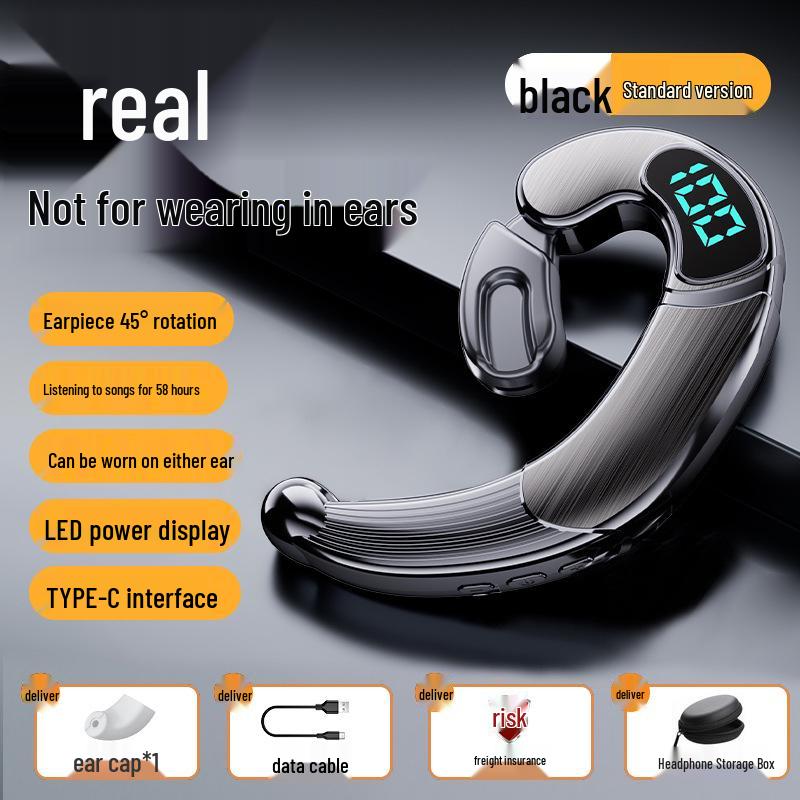 2024 In-Earless Bone Conduction Bluetooth Headphones, Ear-Hook Design, with 5.3 Chip and Ultra-Long Battery Life, Unisex.