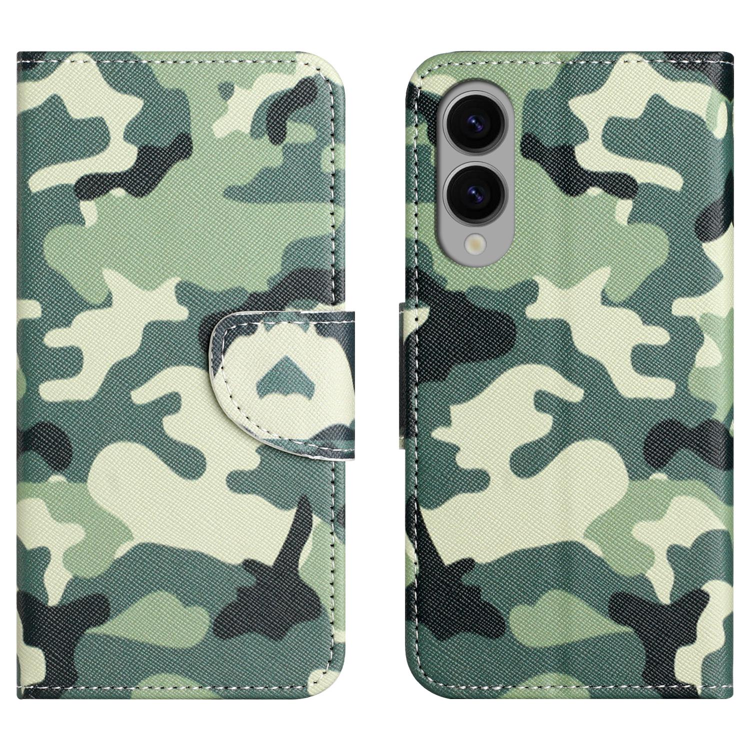 

For Samsung Galaxy S25 Edge Case Pattern Printing Cross Texture Leather Phone Cover Camouflage