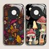 Creative Personality Mushroom Pattern Tempered Glass Phone Case for Huawei Honor 200 100 90 80 Magic 7 Pro 6 5 Lite X9 X8 Cover