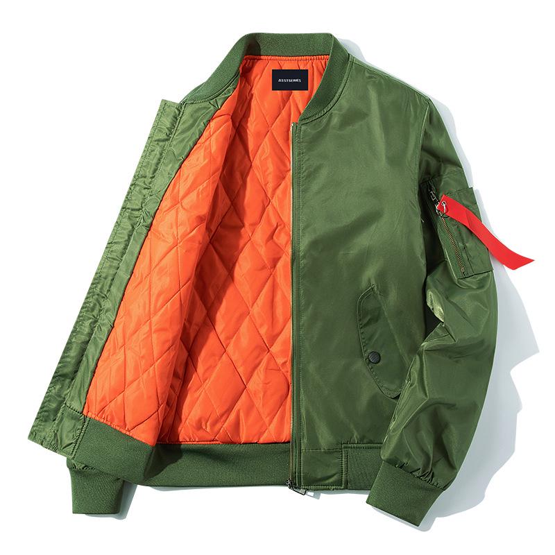 Herren Übergröße Baumwolle Stehkragen Bomberjacke - Trendige Herbst/Winter Sportbekleidung